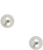 Color:Silver/Pearl - Image 1 - Faux-Pearl Stud Earrings