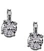 Color:Silver/Crystal - Image 1 - Sparkling Ears Cubic Zirconia Stud Clip-On Earrings