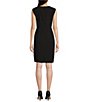 Color:Black - Image 2 - Stretch Crepe Sleeveless Sheath Dress