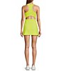 Color:Lime Green - Image 2 - Active Tennis Courtside Built-In Short Mini Dress
