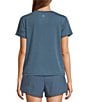 Color:Slate Blue - Image 2 - Active Impact V-Neck Short Sleeve Relaxed Fit Coordinating Shirt