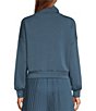 Color:Slate Blue - Image 2 - Active Sanctuary Stand Collar Quarter Zip Pullover Cropped Jacket