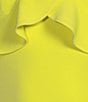 Color:Lime - Image 3 - Ainsley Scuba Crepe Ruffle Bodice V-Neck Cap Sleeve Midi Dress