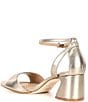 Color:Platino - Image 3 - Alice Metallic Leather Peep Toe Block Heel Dress Sandals