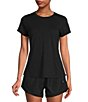 Color:Pure Black - Image 1 - Active Balance Moisture Wicking Relaxed Crew Neck Short Sleeve Coordinating Shirt