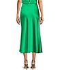 Color:Fern - Image 2 - Blakely Coordinating A-line Satin Skirt