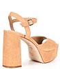 Color:Dk Sierra Tan - Image 2 - Bonny Suede Platform Block Heel Sandals