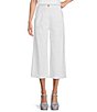 Color:White - Image 1 - Brenda Linen Blend Cropped Wide Leg Coordinating Pants
