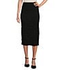 Color:Black - Image 1 - Chantal Bubble Smocked Knit Pull-On Coordinating Pencil Skirt