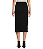 Color:Black - Image 2 - Chantal Bubble Smocked Knit Pull-On Coordinating Pencil Skirt