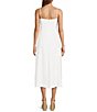 Color:White - Image 2 - Cooper Linen Blend V-Neck Sleeveless A-Line Midi Dress
