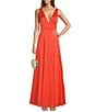 Color:Mandarin - Image 1 - Davina V-Neck A-Line Sleeveless Ball Gown
