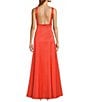 Color:Mandarin - Image 2 - Davina V-Neck A-Line Sleeveless Ball Gown