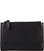 Color:Black - Image 1 - Double Top Zip Small Leather Wallet