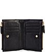 Color:Black - Image 3 - Double Top Zip Small Leather Wallet