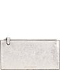 Color:Silver - Image 1 - East West Silver Hardware Metallic Leather Flat Zip Wallet