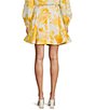 Color:Yellow Floral - Image 2 - Edie Floral Belted Side Seam Pocket Coordinating A-Line Skirt