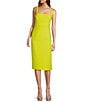 Color:Lime - Image 1 - Everleigh Square Neck Sleeveless Midi Sheath Dress