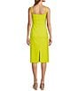 Color:Lime - Image 2 - Everleigh Square Neck Sleeveless Midi Sheath Dress