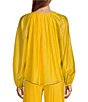 Color:Sunshine - Image 2 - Fatima V-Neck Button Front Long Sleeve Coordinating Blouse