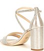 Color:Gilded Grey/Silver - Image 3 - Garlini Rhinestone Embellished Strappy Block Heel Dress Sandals