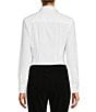 Color:White - Image 2 - Greta Long Sleeve Point Collar Poplin Bodysuit