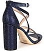 Color:Marine Navy - Image 2 - Hazlyn Satin Rhinestone Embellished Strappy Dress Sandals