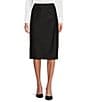 Color:Black - Image 1 - Jennifer Loro Piana® Luxe Wool Coordinating Pencil Skirt