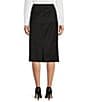 Color:Black - Image 2 - Jennifer Loro Piana® Luxe Wool Coordinating Pencil Skirt