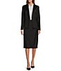 Color:Black - Image 3 - Jennifer Loro Piana® Luxe Wool Coordinating Pencil Skirt