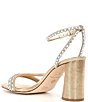Color:Glimmer Gold - Image 3 - Kameron Pearl Rhinestone Metallic Strap Block Heel Dress Sandals