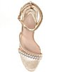 Color:Glimmer Gold - Image 5 - Kameron Pearl Rhinestone Metallic Strap Block Heel Dress Sandals