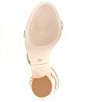 Color:Glimmer Gold - Image 6 - Kameron Pearl Rhinestone Metallic Strap Block Heel Dress Sandals