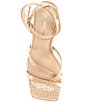 Color:Wax Beige - Image 5 - Katona Snake Print Ankle Strap Clear Block Heel Thong Sandals
