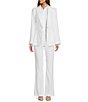 Color:White - Image 3 - Kendall Straight Stretch Coordinating Linen Blend Trousers