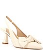 Color:Sweet Cream - Image 1 - Lenore Leather Bow Slingback Pumps