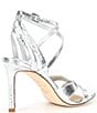 Color:Silver - Image 2 - Lione Metallic Foil Fabric Strappy Dress Sandals