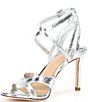 Color:Silver - Image 4 - Lione Metallic Foil Fabric Strappy Dress Sandals