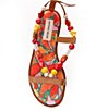 Color:Ibiza Nude - Image 5 - Loola Beaded Leather Ankle Wrap Flat Sandals