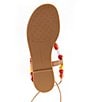 Color:Ibiza Nude - Image 6 - Loola Beaded Leather Ankle Wrap Flat Sandals