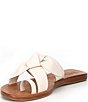 Color:Sweet Cream - Image 4 - Loyren Knotted Leather Thong Flat Sandals