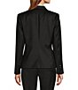 Color:Black - Image 2 - Luxe Wool Loro Piana® Notch Collar Button Front Coordinating Blazer