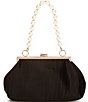 Color:Black - Image 2 - Pearl Ball Handle Frame Top Handle Clutch