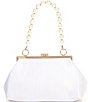 Color:White - Image 1 - Pearl Ball Handle Frame Top Handle Clutch