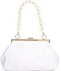 Color:White - Image 2 - Pearl Ball Handle Frame Top Handle Clutch