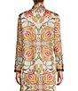Color:Pink Scarf - Image 2 - Polina Paisley Long Sleeve Coordinating Button Down Blouse