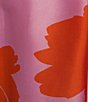 Color:Mandarin Floral - Image 3 - Raffaella Floral Print Satin Split V-Neck Long Balloon Sleeve Tie Waist Dress