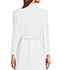 Color:White - Image 2 - Rita Tweed Notch Collar Long Sleeve Jacket