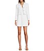 Color:White - Image 3 - Rita Tweed Notch Collar Long Sleeve Jacket