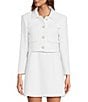 Color:White - Image 4 - Rita Tweed Notch Collar Long Sleeve Jacket